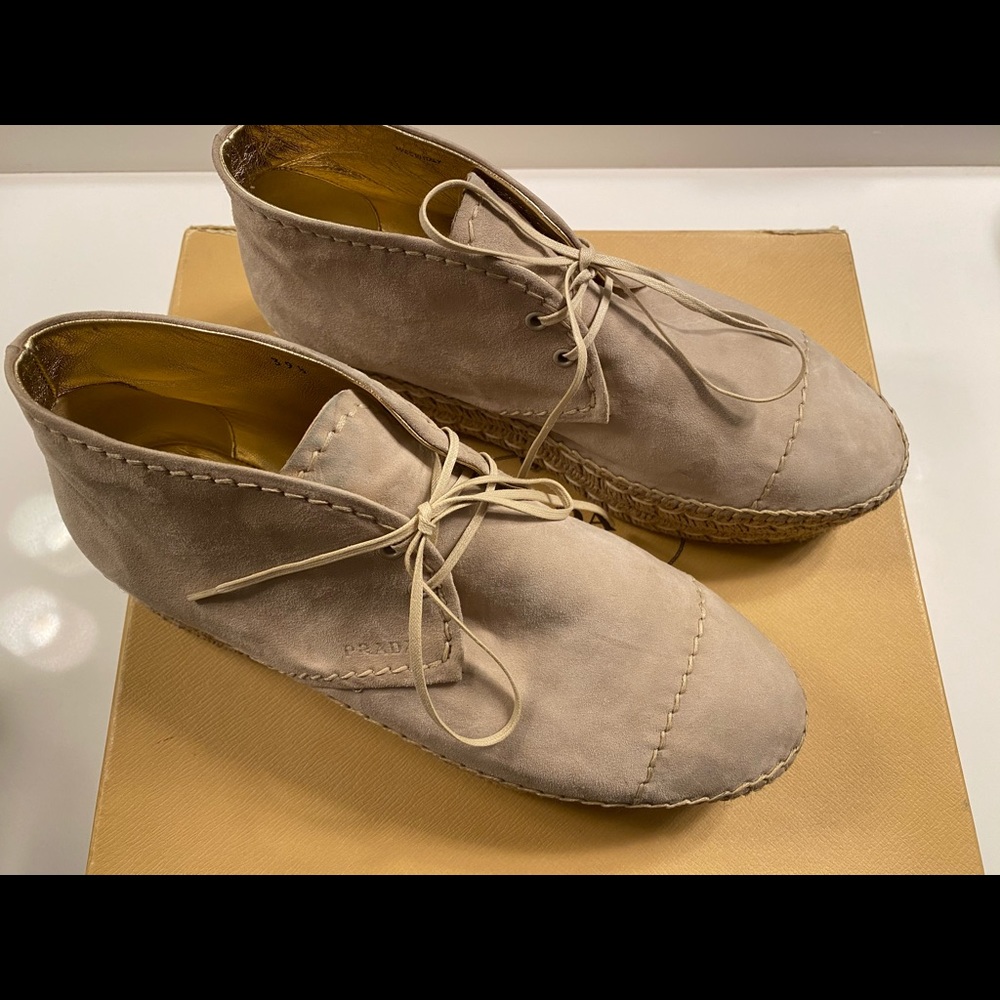 PRADA Suede Espadrille Chukka Boots Size 39.5 - Picture 7 of 14